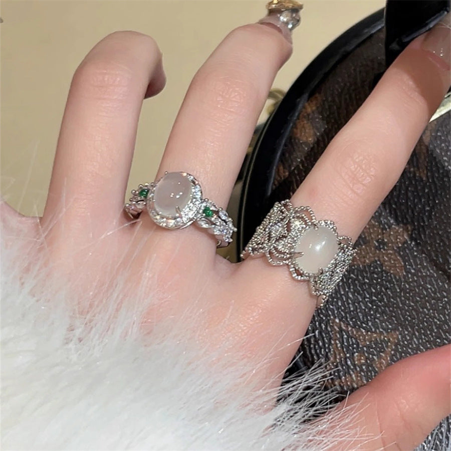 Wholesale  Vintage White Chalcedony and Chalcedony Ring