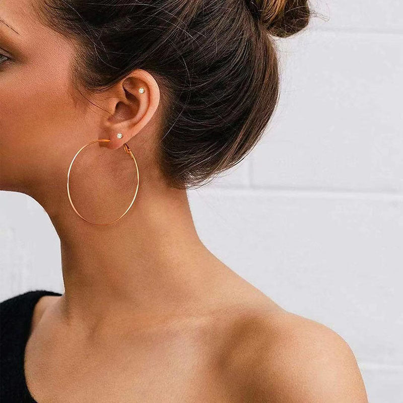 Wholesale 304 Titanium Steel Gold Exaggerated Earrings ACC-ES-MuShan051