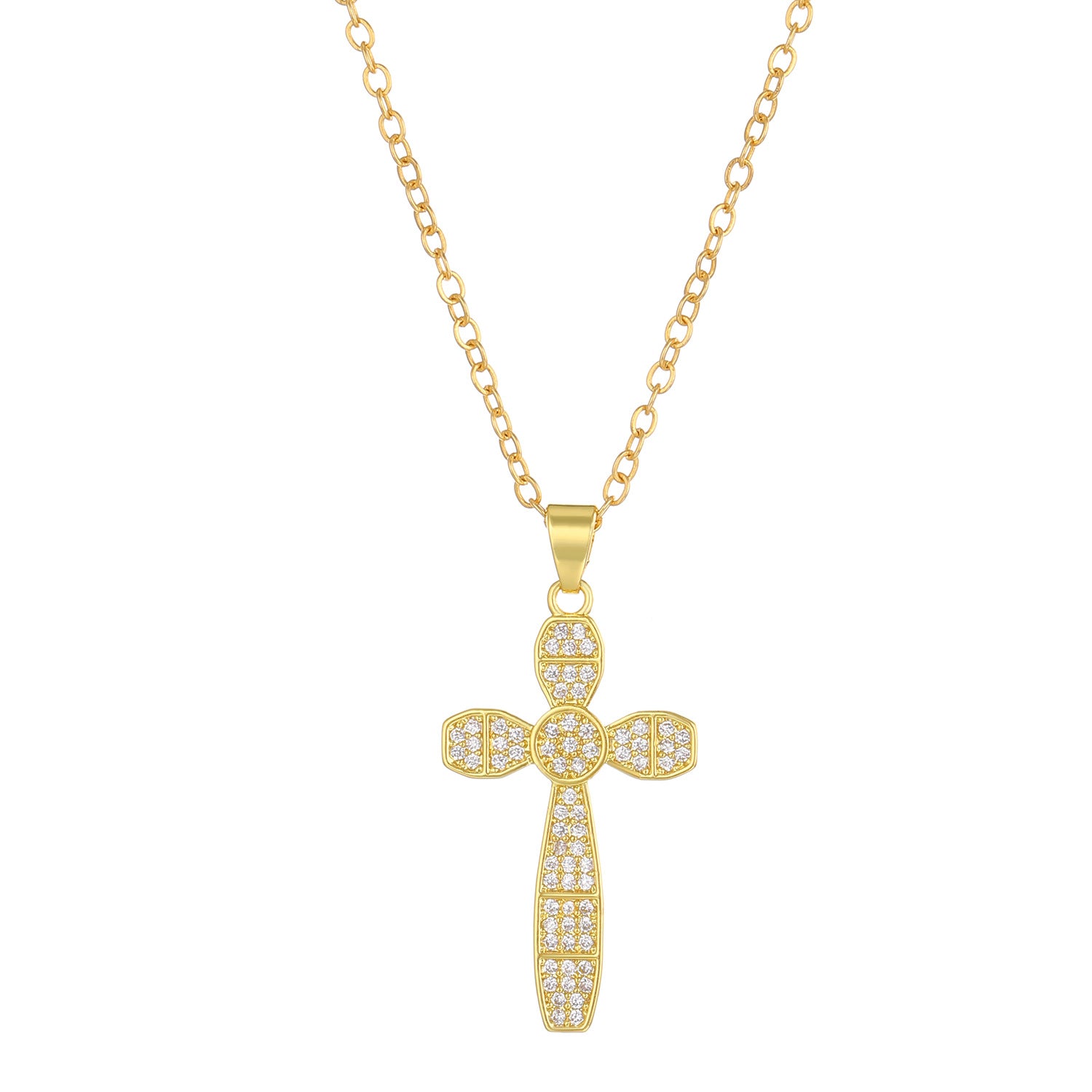 Wholesale Zircon Virgin Cross Necklace ACC-NE-MY004