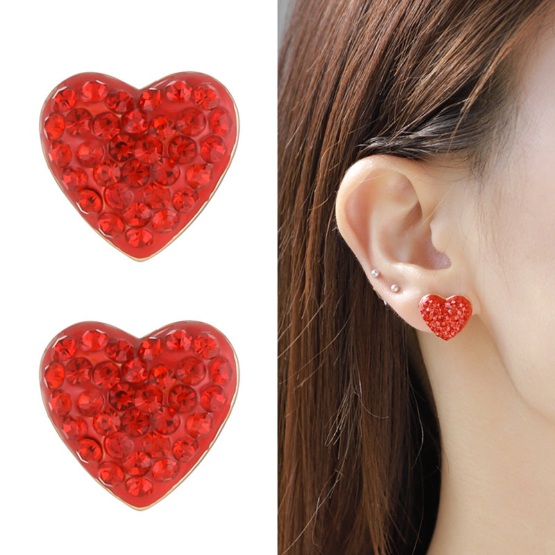 Wholesale Valentine's Day Red love diamond necklace combination suit