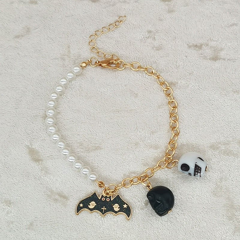 Wholesale Ghost Bat Pumpkin Skull Pendant Halloween Beaded Bracelet ACC-BT-Haol012