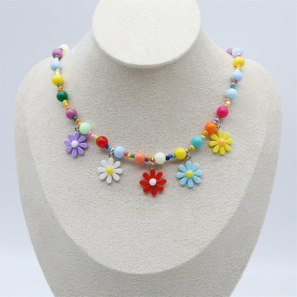 Wholesale Cute Children's Cartoon Character Colorful Beaded Necklace