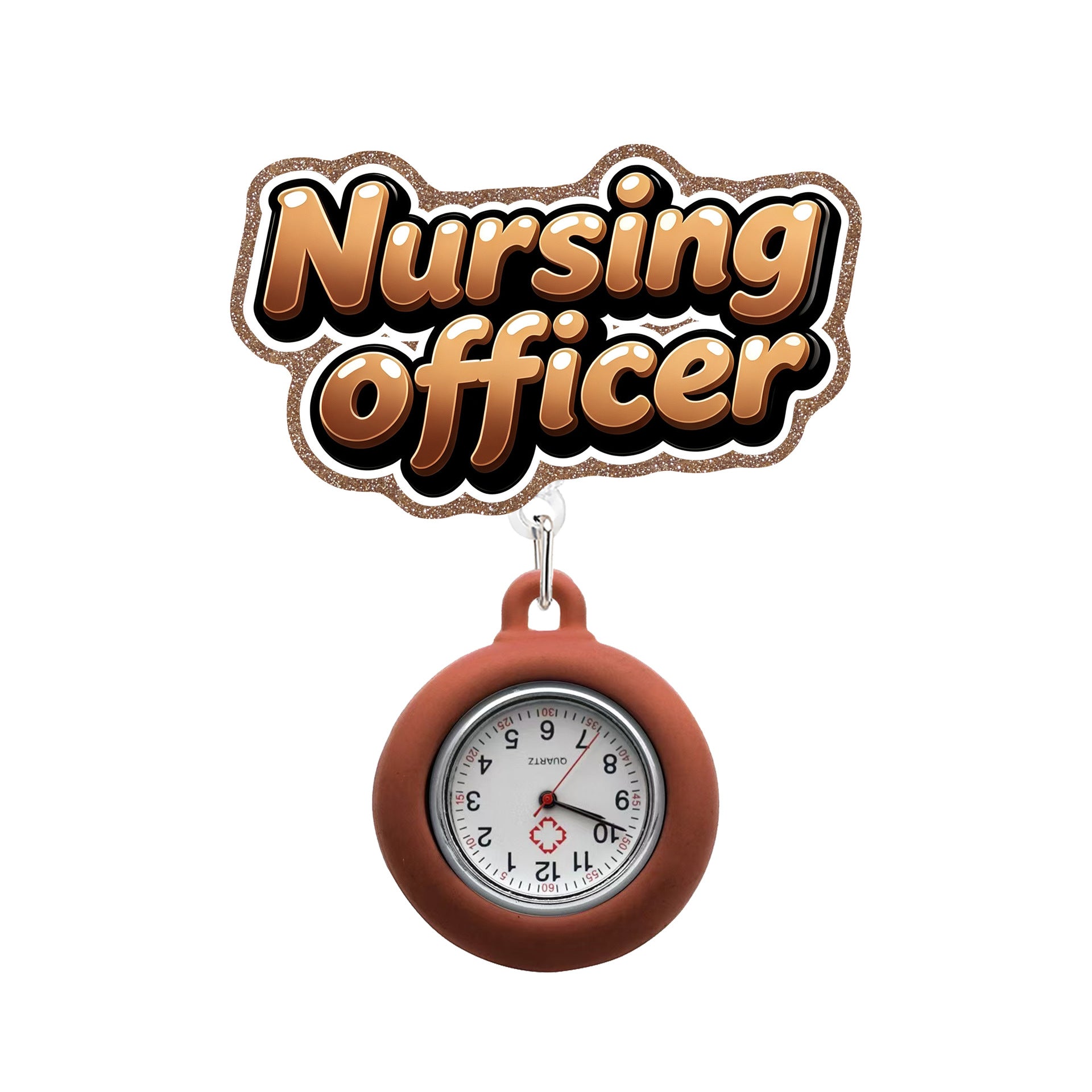 Wholesale Telescopic Nurse Officer Watch,  Soft Rubber Anti-loss and Anti-fall Easy-pull Buckle,  Telescopic Name Tag Customization