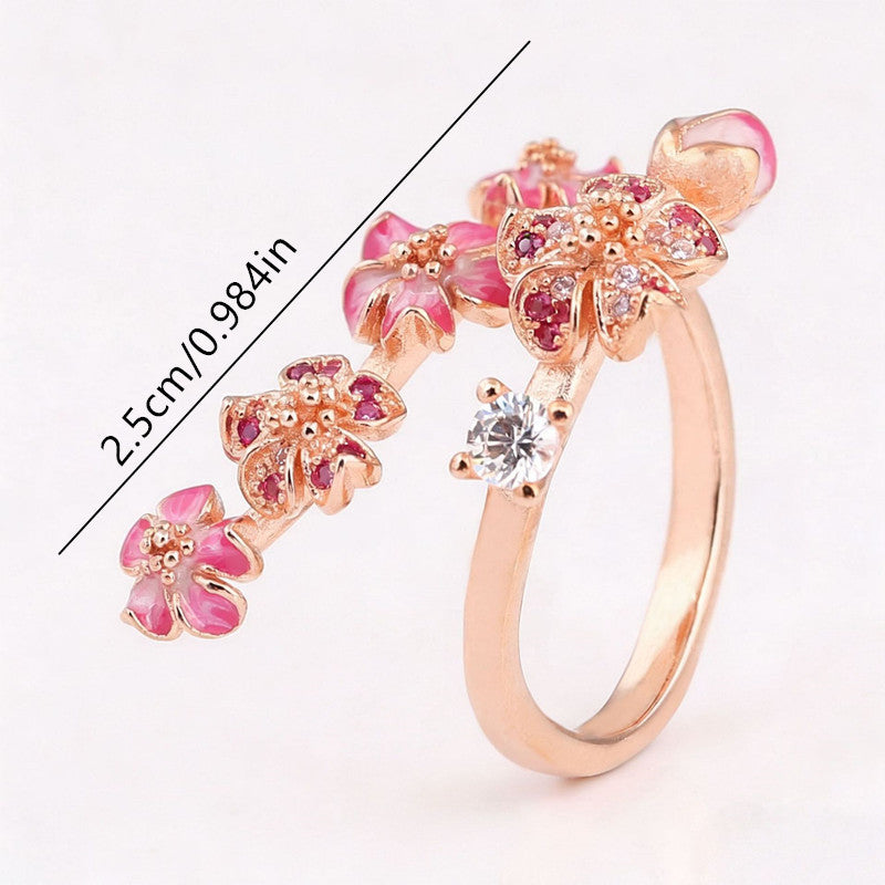 Wholesale Gold French Retro Open Flower Ring Women Jewelry Accessory for Gift Resale