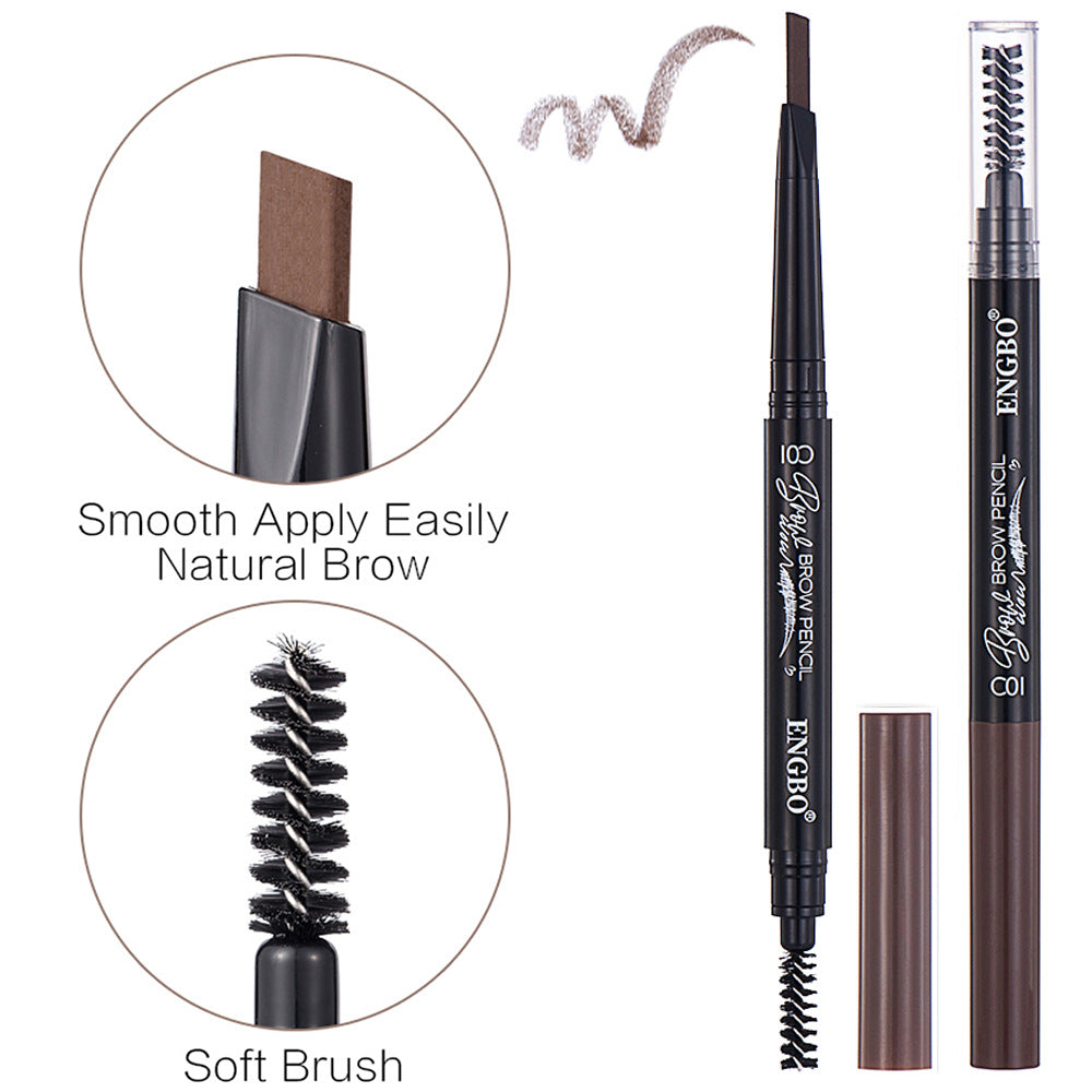 Wholesale double-headed eyebrow pencil with built-in eyebrow brush