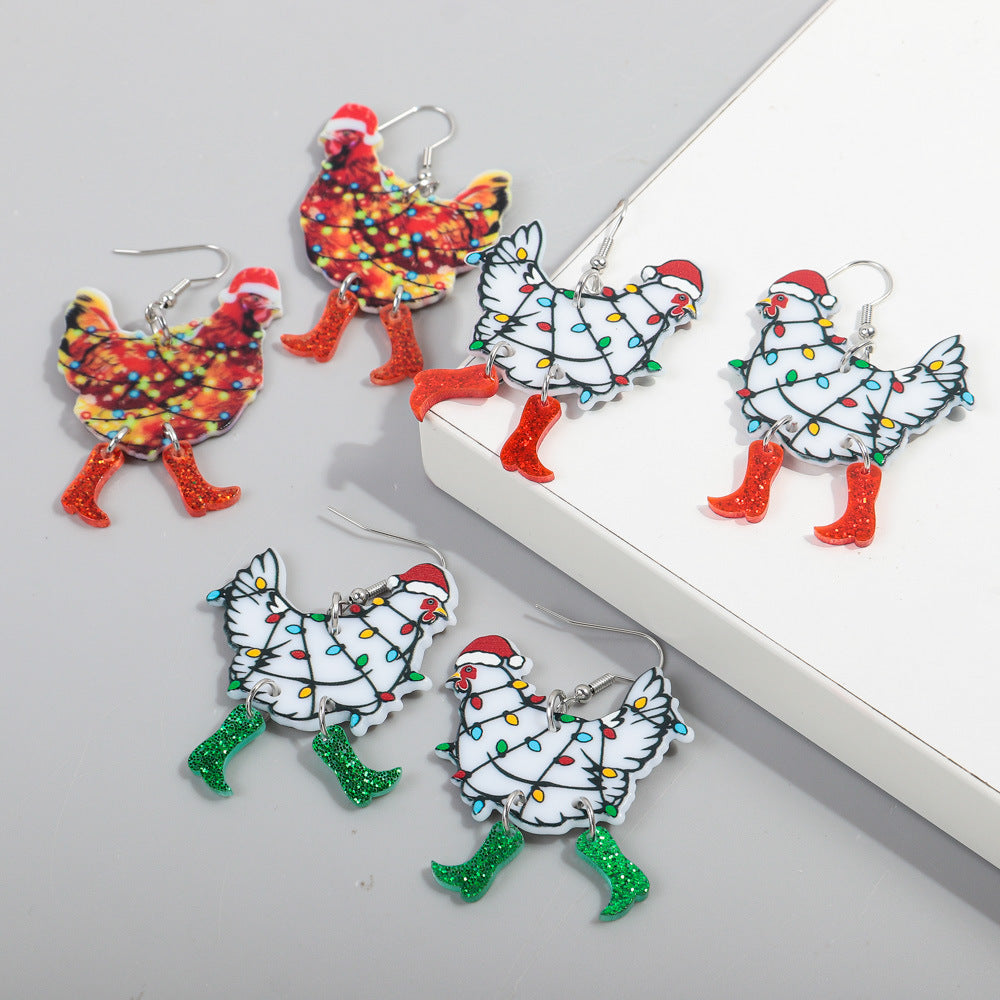 Wholesale Acrylic Cat Earrings Funny Design Party Jewelry Accessory Gift