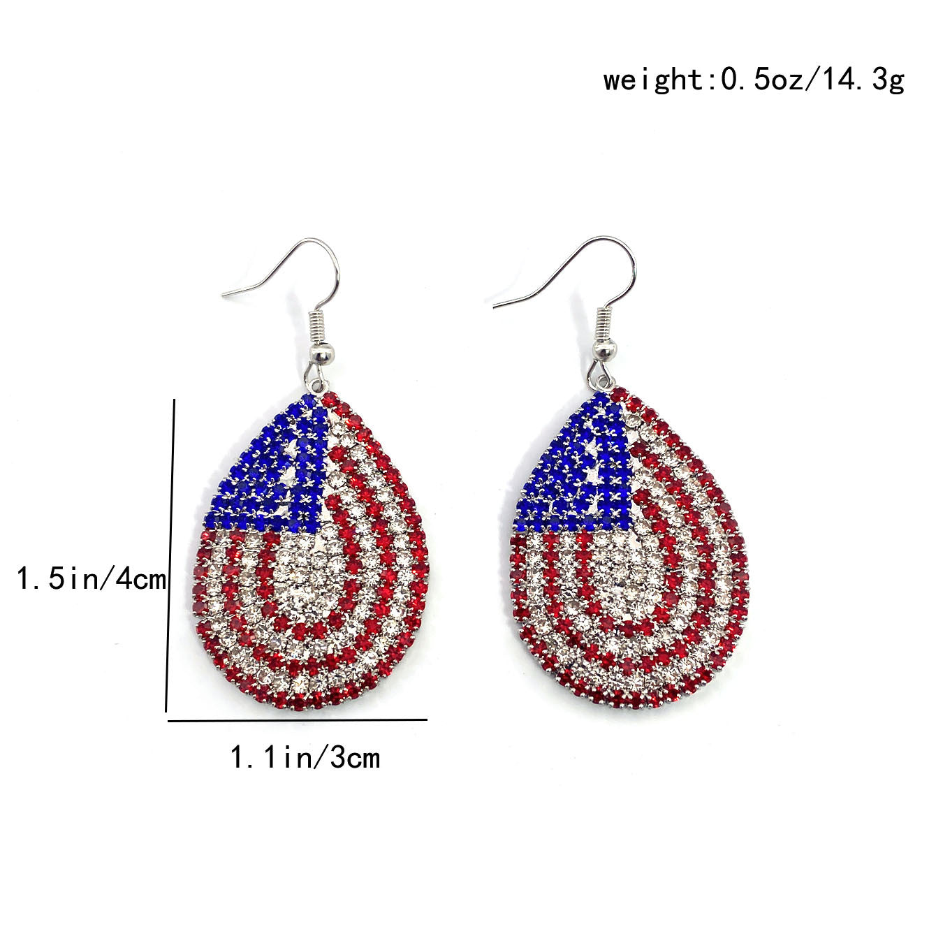 Wholesale Independence Day American Flag Round Earrings