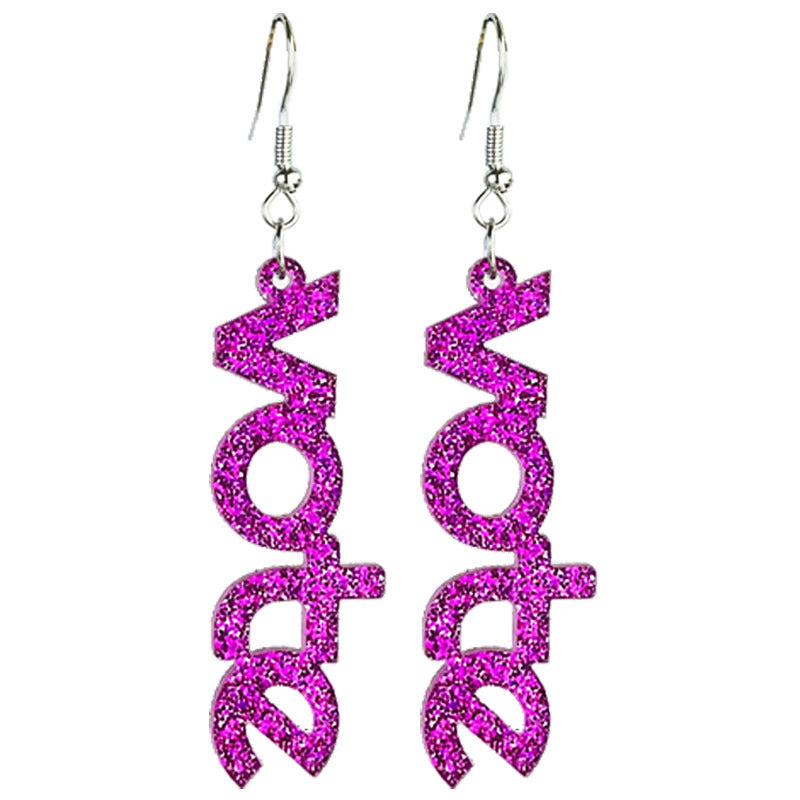 Wholesale 2 Pairs/Pack Red White Blue Wood Earrings ACC-ES-HY165