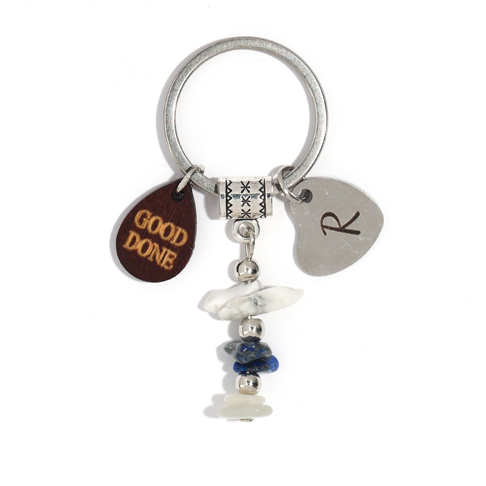 Wholesale Irregular Crystal Alloy Pendant  Hollow Heart Keychain
