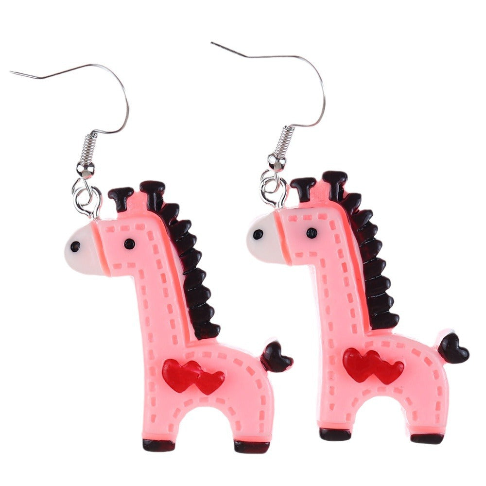 Wholesale fun cute cartoon animal pony earrings