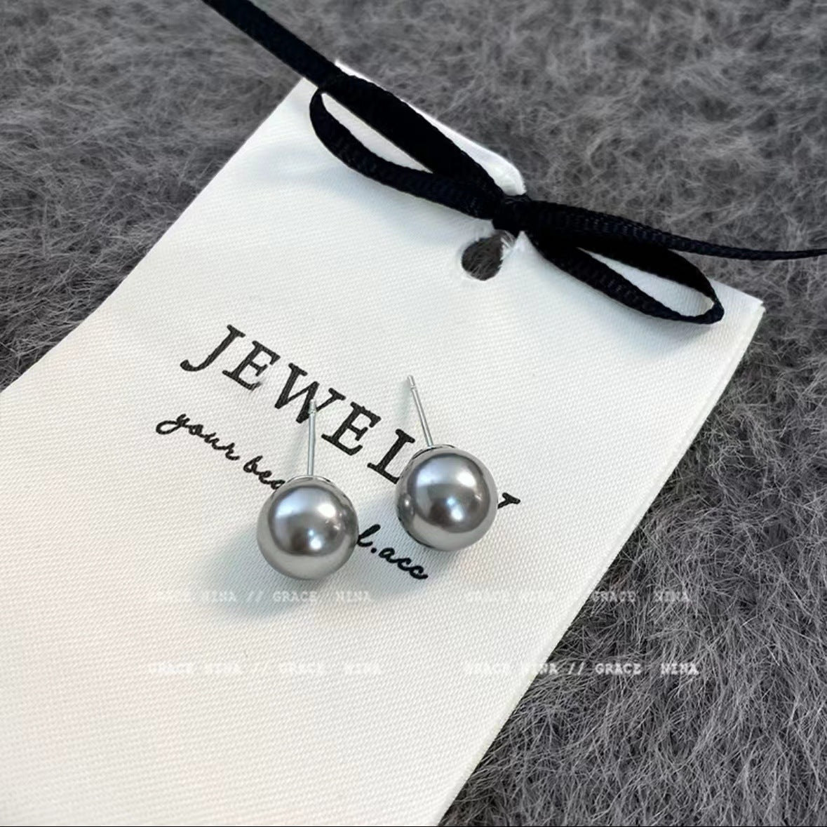 Wholesale S925 Silver Needle Pearl Bun Earrings ACC-ES-Mengf006