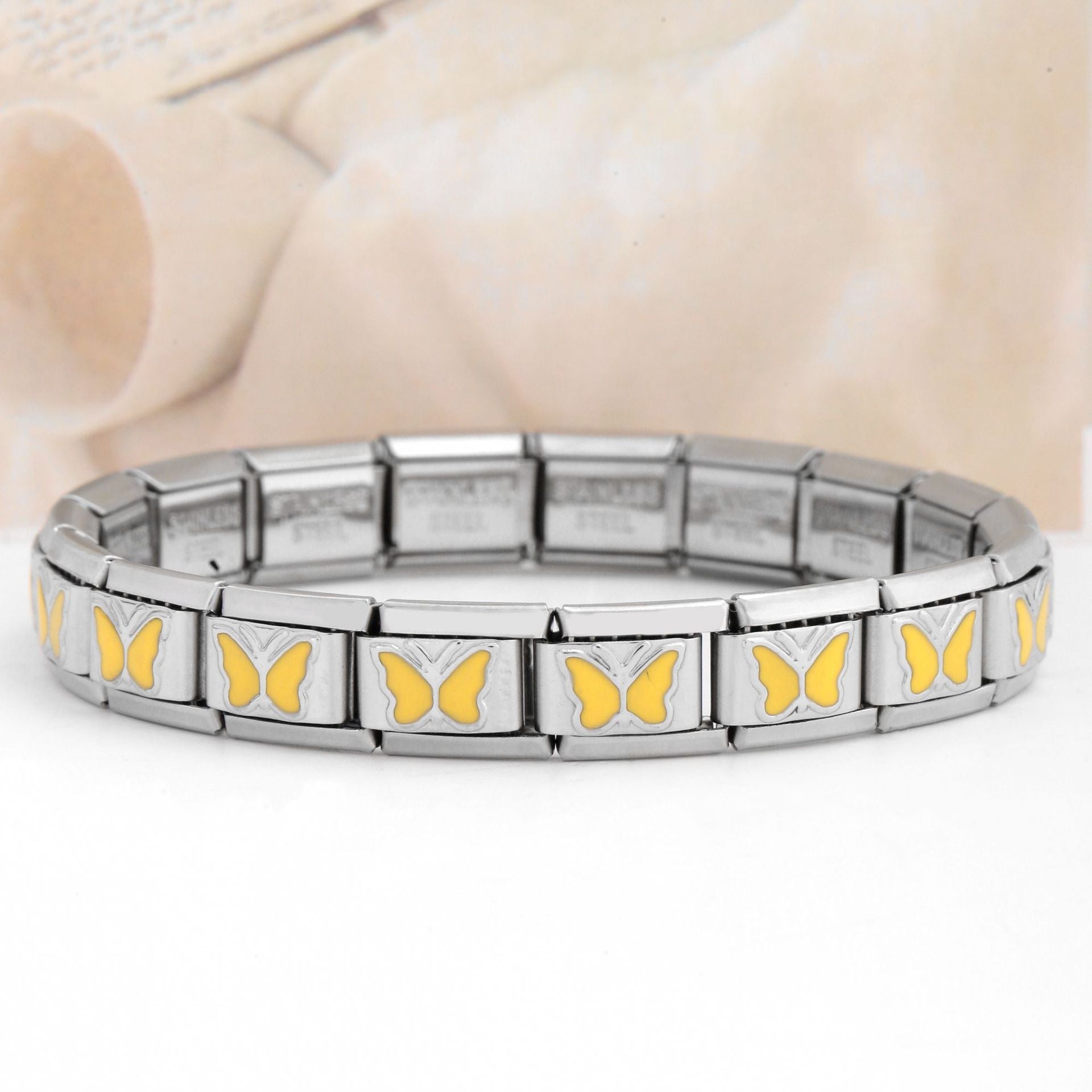 Wholesale Italian Charm Bracelet Charm Module Stainless Steel Butterfly Bracelet 9mm DIY Pattern Free Stitching Detachable Composable Bracelet ACC-BT-XY007