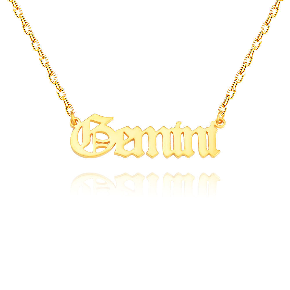 Wholesale Stainless Steel 12 Zodiac Letter Necklace ACC-NE-MiYi004