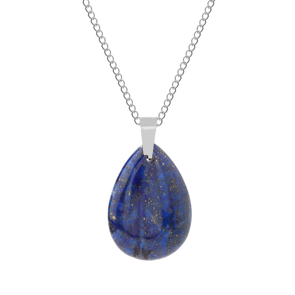 Wholesale Natural Crystal Pendant Necklace Stainless Steel O-Chain with Lobster Clasp Boutique Jewelry Accessory