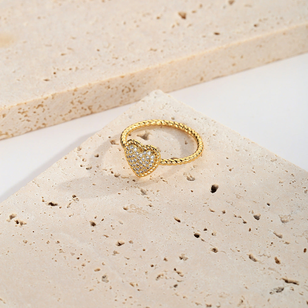 Anello d'amore all'ingrosso Anello in rame con struttura semplice