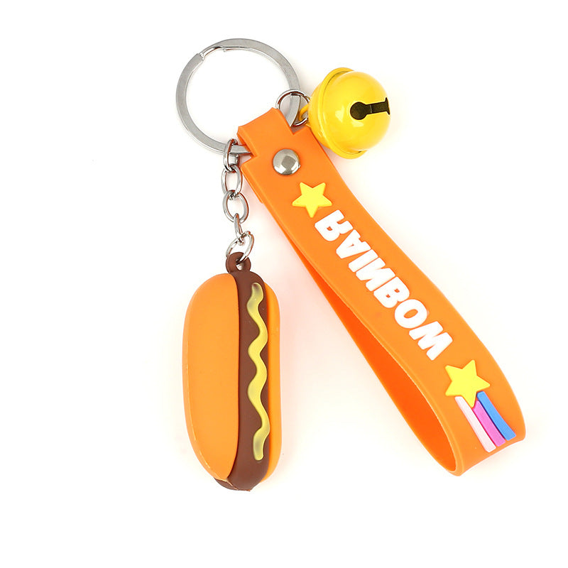 Cartoon Cute PVC Soft Food Hamburger Keychains ACC-KC-HongAo009