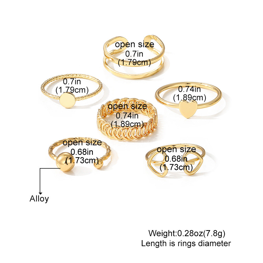 Wholesale 3pcs/set  Combination Personalized  Adjustable Plain Ring