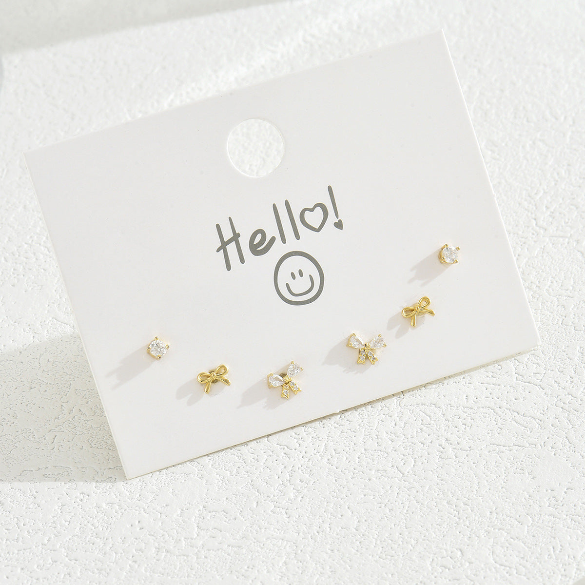 Wholesale Bow Inlaid Zircon Niche Design Earrings