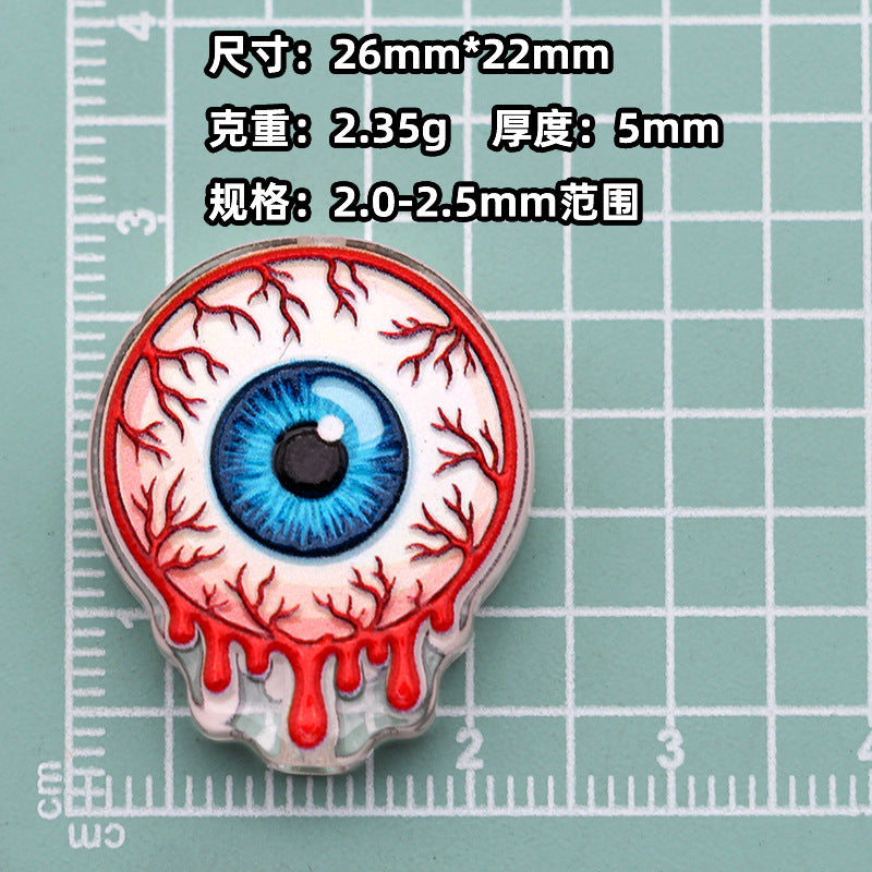 Wholesale  Acrylic Bead Charms Cartoon Pumpkin Ghost  Designs For DIY Jewelry Making And Phone Strap Fashion Gift Accessory