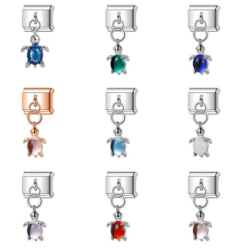 Wholesale Italian Charm Bracelet 9mm DIY Splicing Turtle Shell Stainless Steel Composable Bracelet