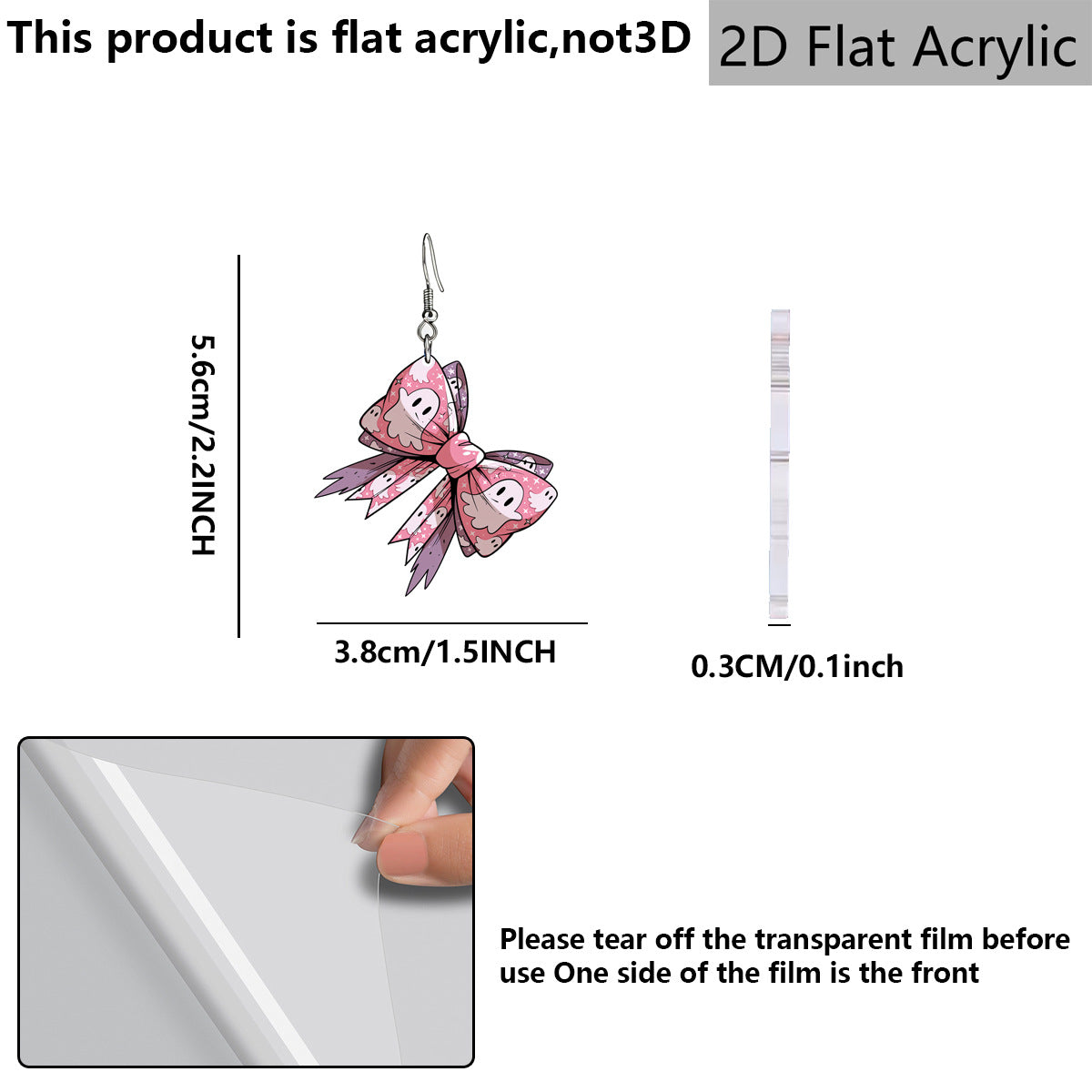 Wholesale  Acrylic Earrings For Women Evil Skeleton Pumpkin Print Party Fashion Jewelry Accessory