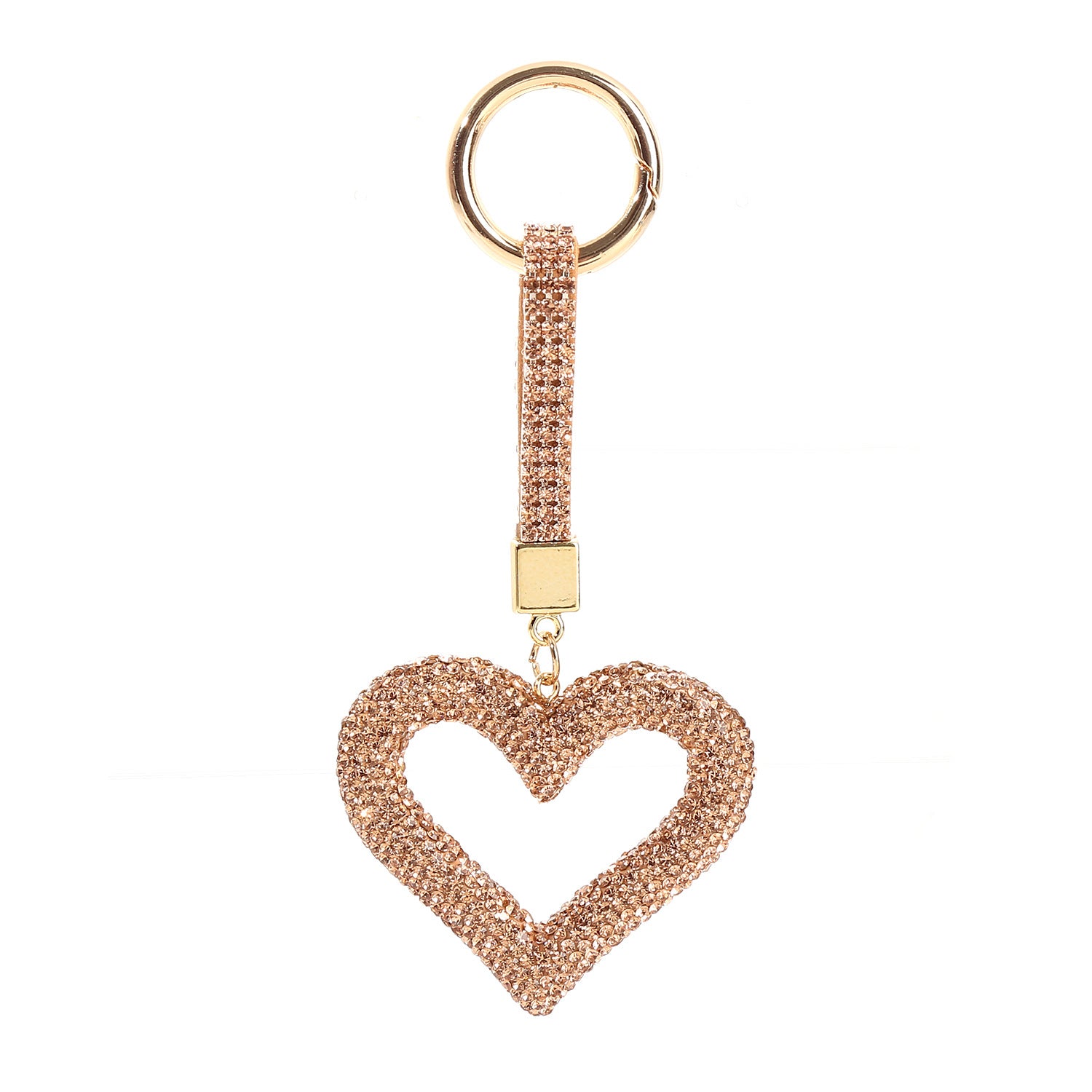 Wholesale Hollow Full Diamond Heart Alloy Keychain