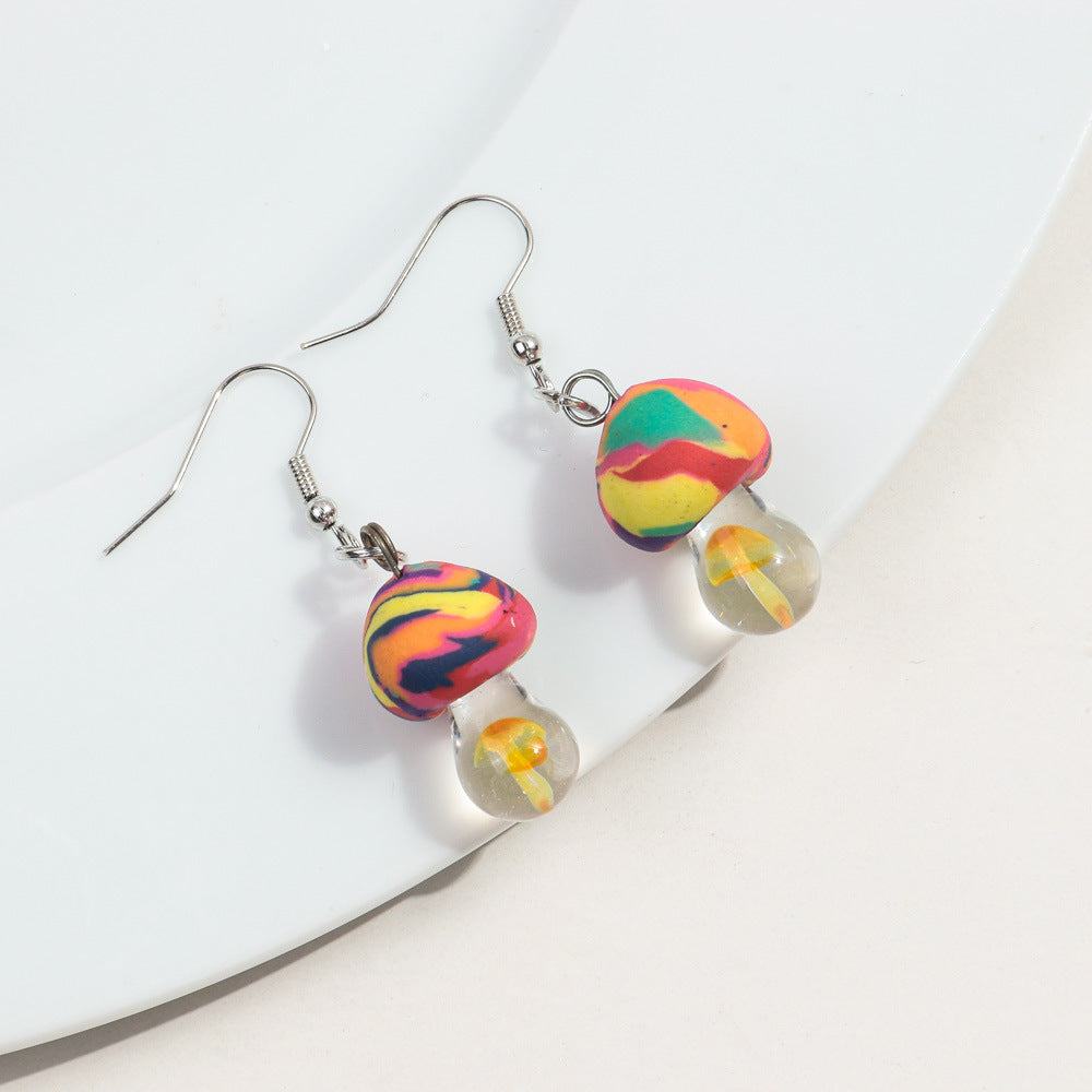 Wholesale Personalized Pastoral Style Soft  Mushroom Earrings