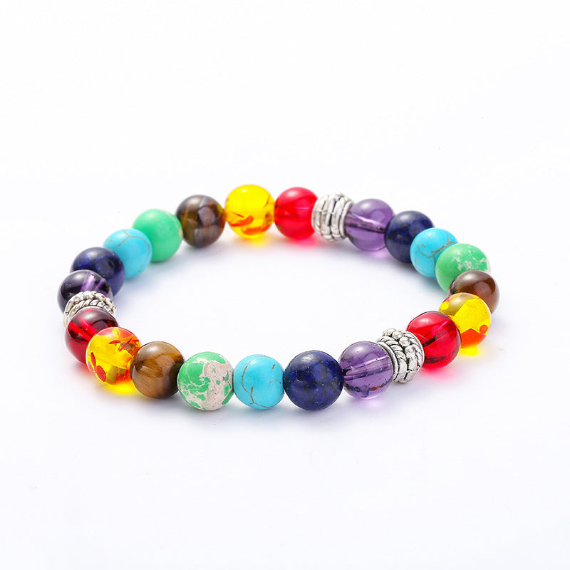 Wholesale Yoga Natural Stone Handmade Beaded Colorful Bracelet for Men ACC-BT-Xinc004