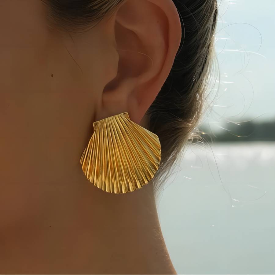 Wholesale Shell Earrings 18K Gold Stainless Steel Earrings ACC-ES-LiQuan004