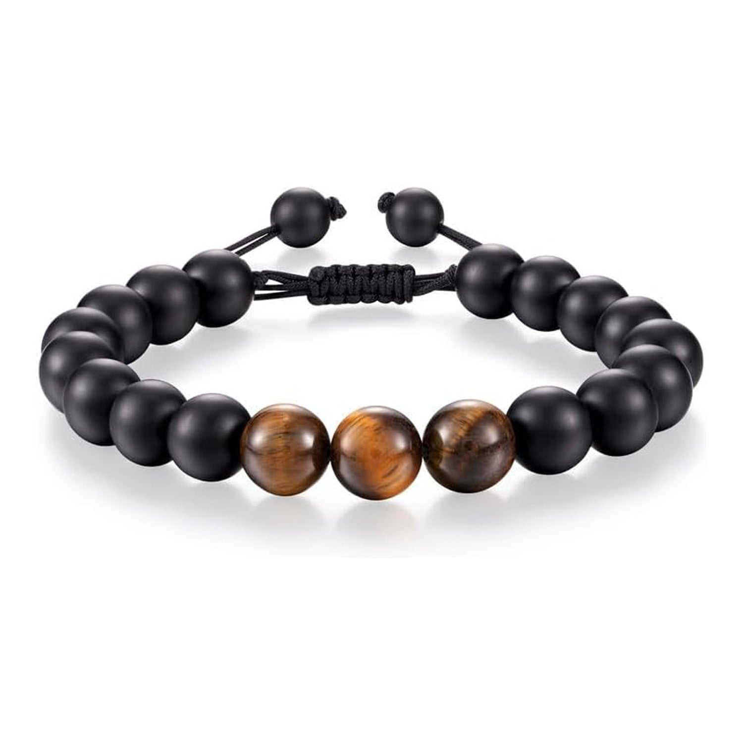 Wholesale Frosted Tiger Eye Stone Woven Bracelet