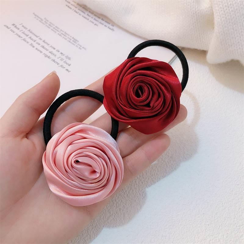 Wholesale Rose Satin Hair Tie
