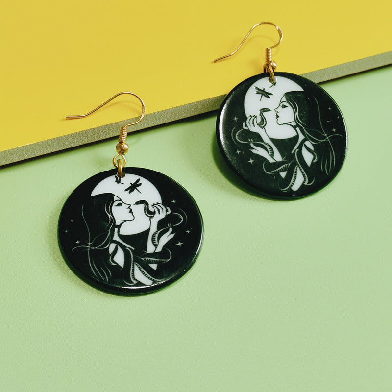 Wholesale   double-sided printing acrylic  earrings