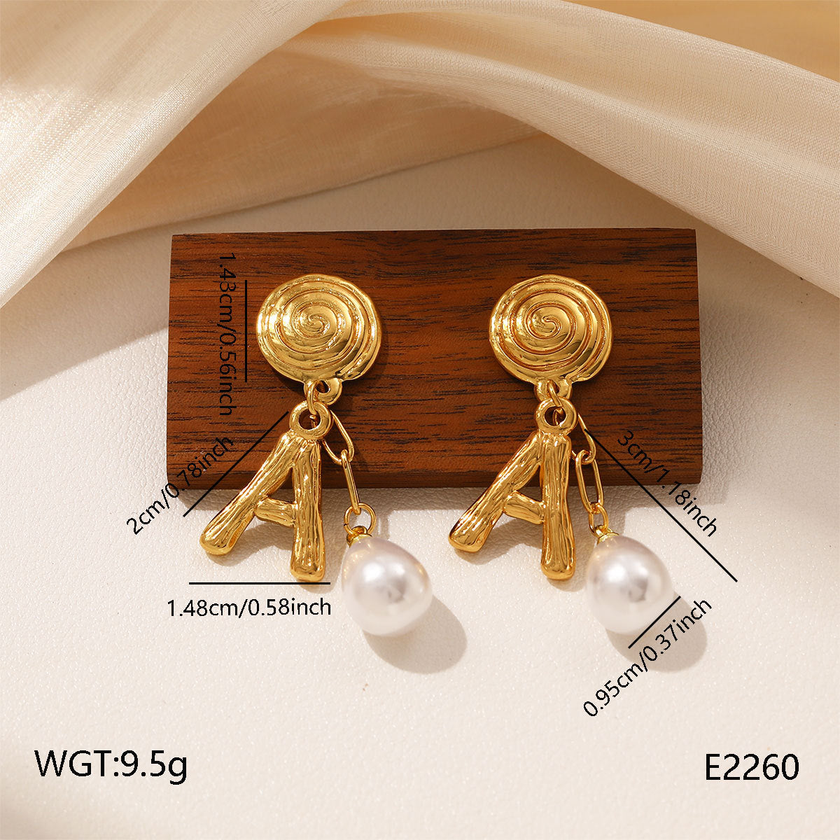 Wholesale Titanium Steel Geometric Pearl Drop Earrings,  Party Wear Fashion Accessory for Boutique Resale