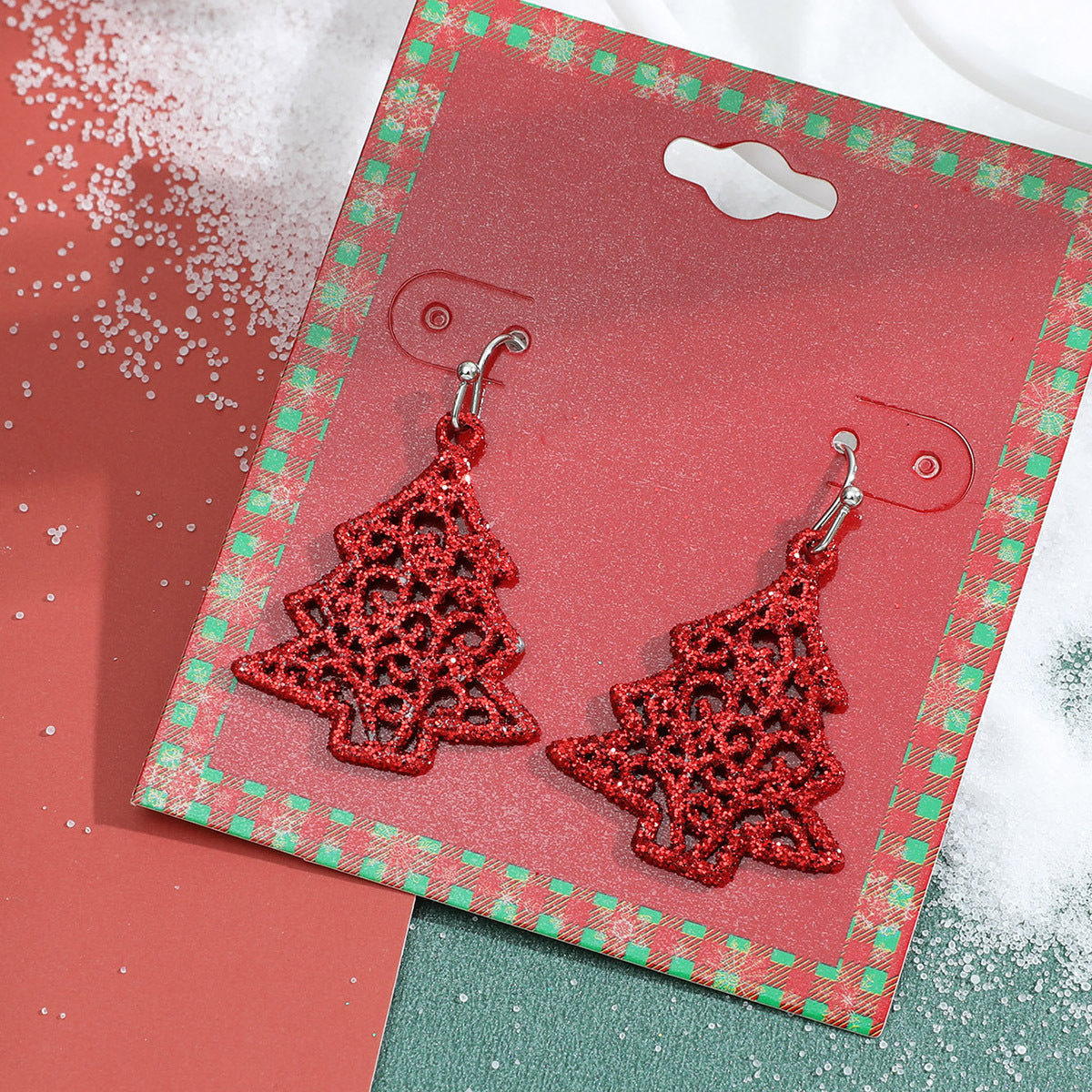 Wholesale Christmas Cute Alloy Oil Dripping Elk Snowflake Earrings ACC-ES-MY036