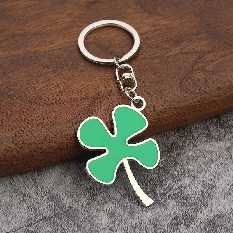 Wholesale Lucky Four Leaf Clover Metal Keychains ACC-KC-YuJia018