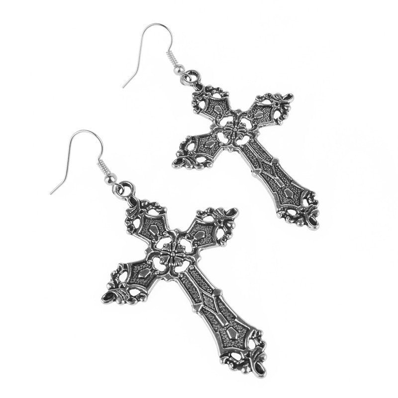 Wholesale Baroque Gothic Cross Earrings,  Alloy Electroplated,  Bohemian Style,  Boutique Resale