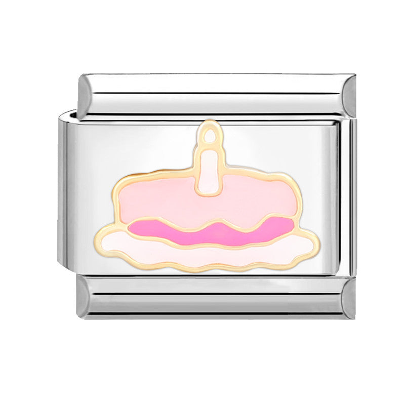 Wholesale Italian module handmade module creative DIY pink Charms