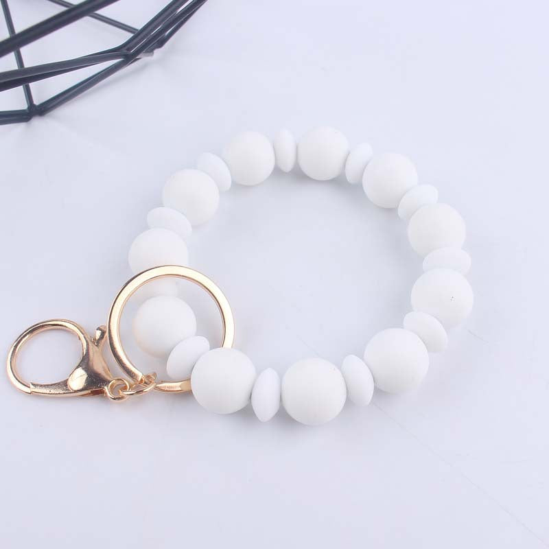 Wholesale Silicone Bead Wrist Keychain