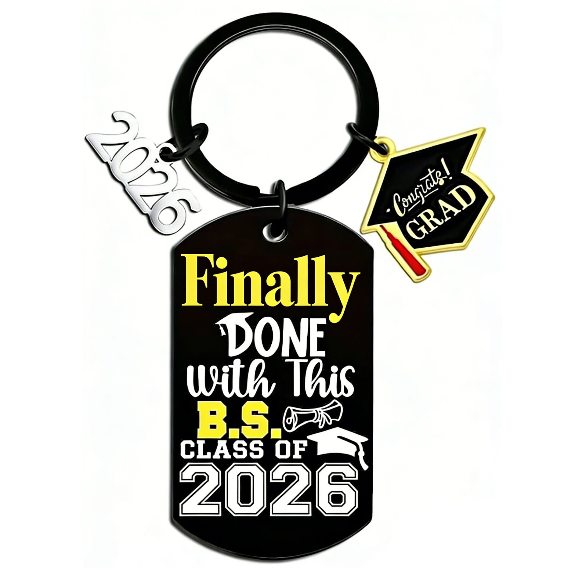 Wholesale Inspirational Dog Tag Keychain Stainless Steel Graduation Gift Fashion Accessory