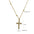 Wholesale Stainless Steel Natural Pearl Beads Beaded Diamond Cross Pendant Necklace