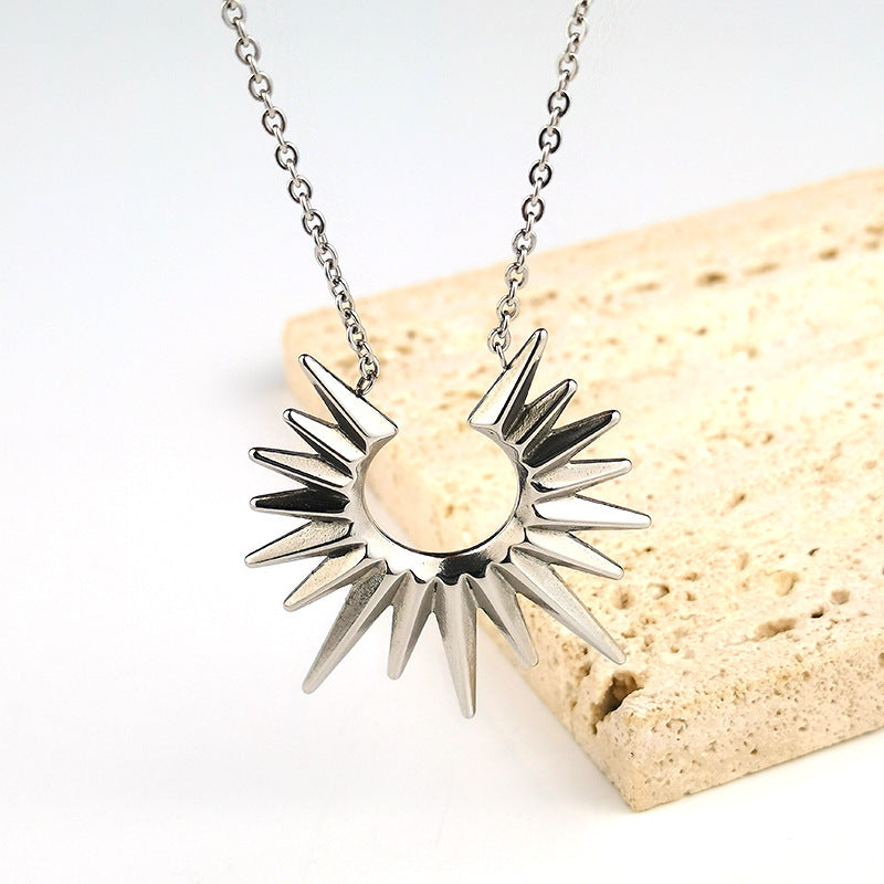 Wholesale Stainless Steel 18K Gold Plated Sunflower Necklaces ACC-NE-GuDi008