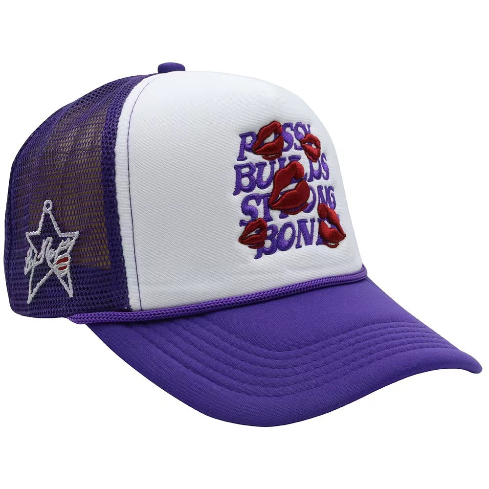 Wholesale Lips Hat Mesh Cap Letters Embroidery Baseball Cap ACC-HT-JiangSheng001