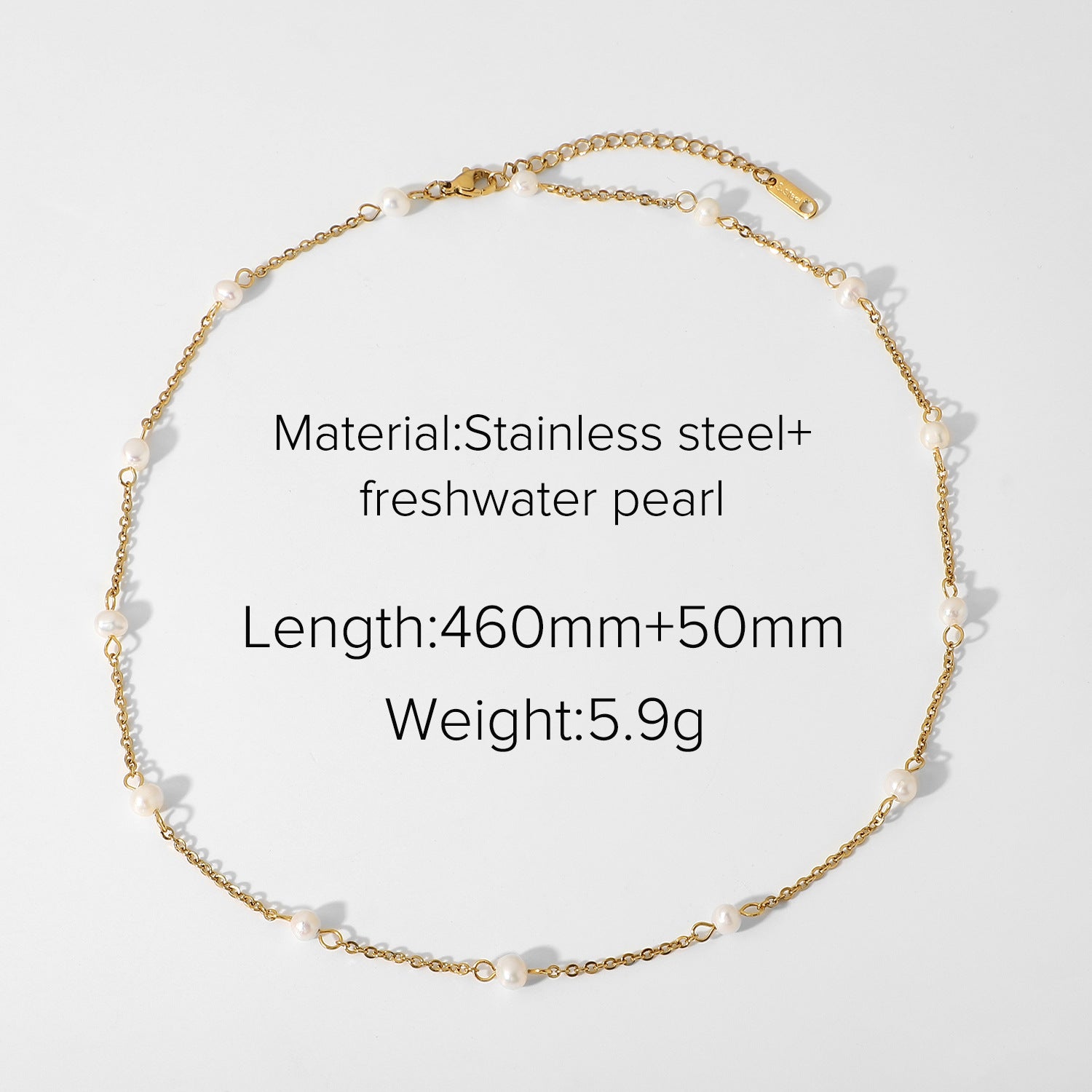 Wholesale Pearl Necklace 18K Gold Plated Stainless Steel Chain Neck Necklace ACC-NE-JieDing006