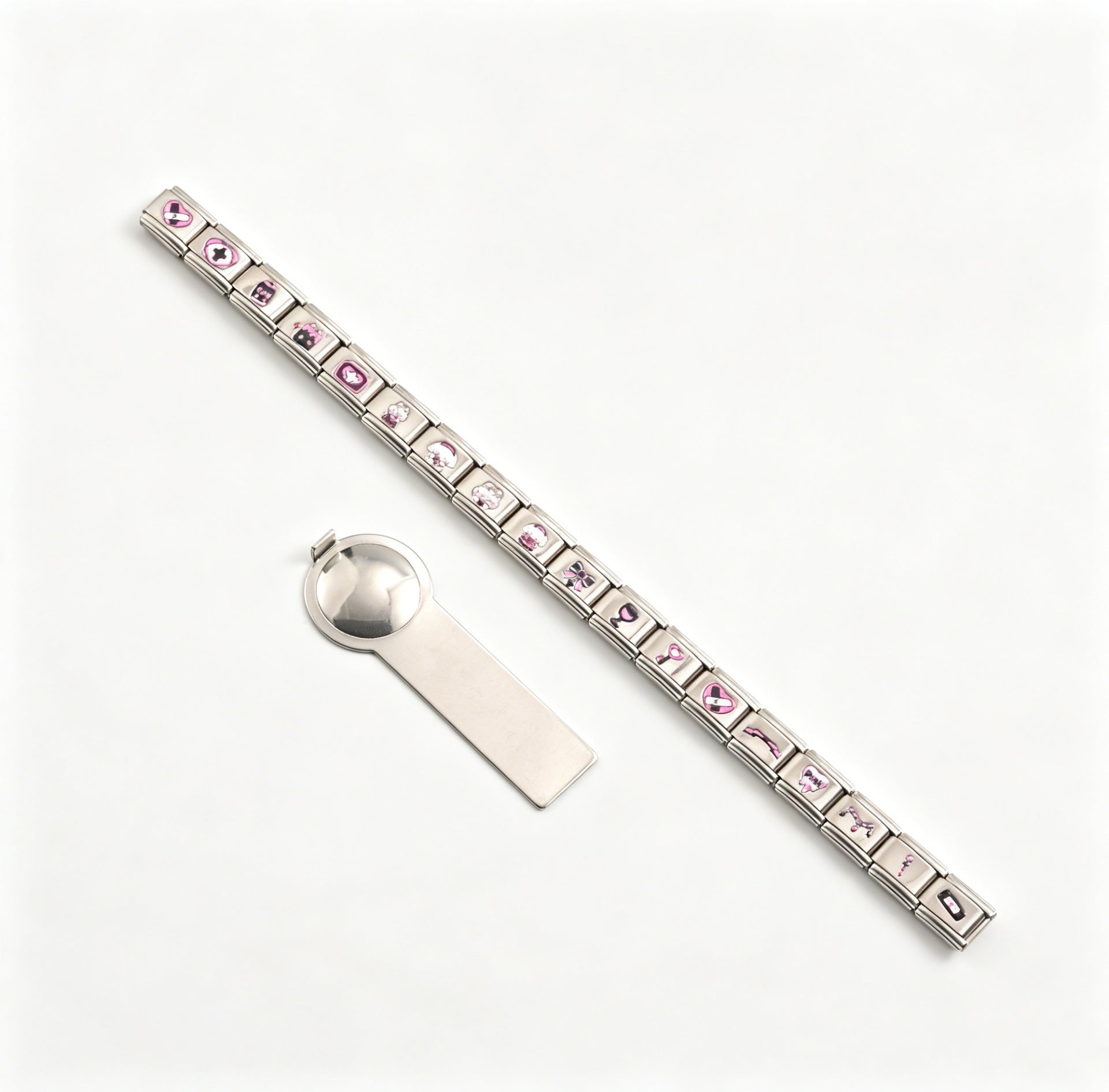 Wholesale Modular DIY Stainless Steel Elastic Bracelet - UV Print Pattern Fashion Accessory for Boutique Resale