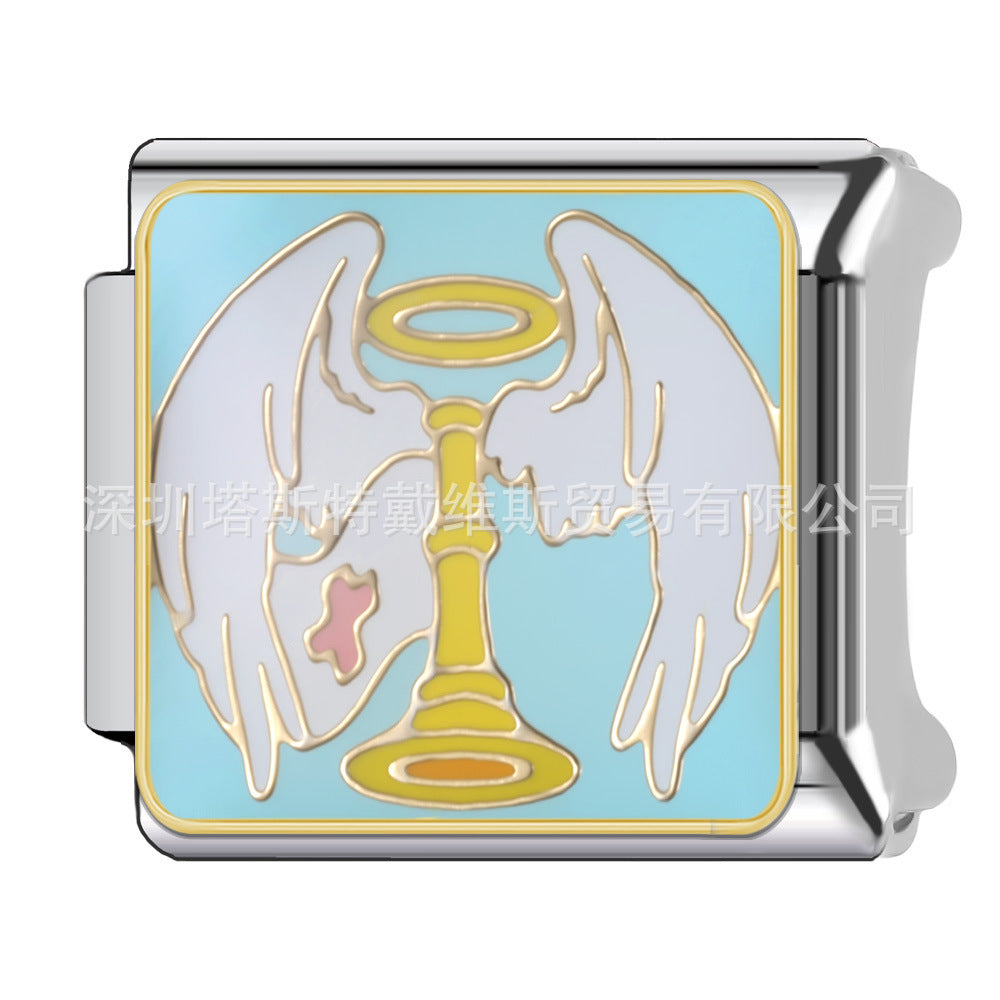 Wholesale Retro Tarot-Style Italian Charm Bracelet Stainless Steel Fashion Accessory Gift