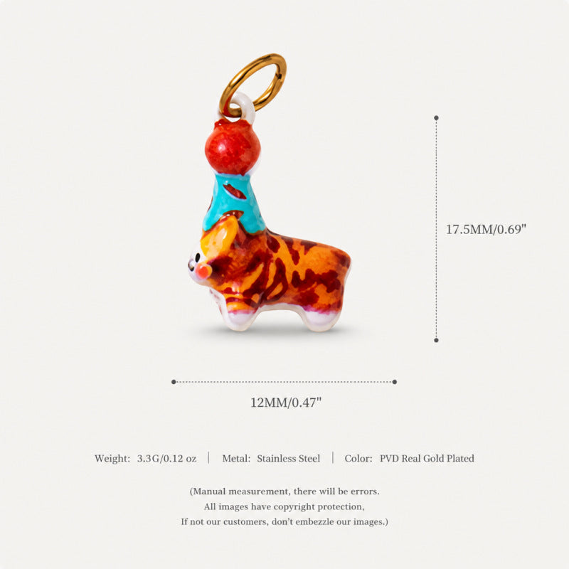 Wholesale Cute Cat Pendant Stainless Steel 18K Gold Plated DIY Jewelry Making Fashion Accessory Boutique Resale