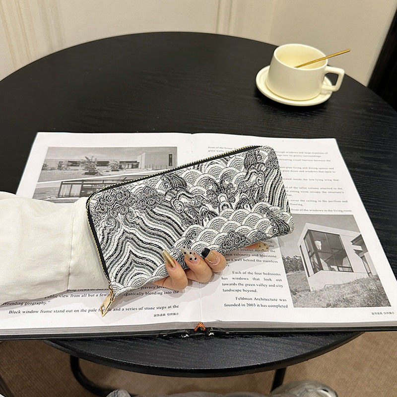 Wholesale PU Retro Pattern Long Large Capacity Wallet ACC-WT-Kuans008