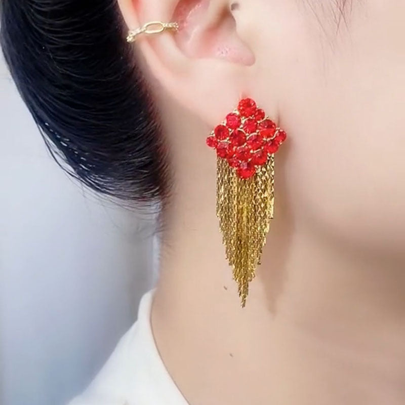 Wholesale Light luxury  slimming  zircon diamond earrings