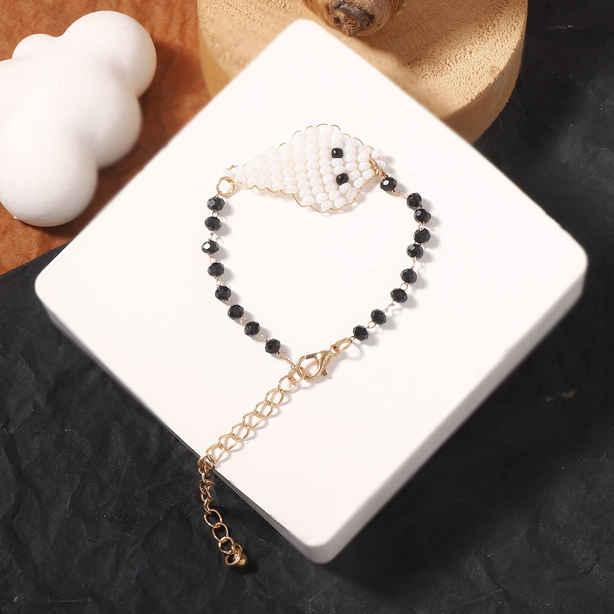 Wholesale  beaded woven pumpkin ghost bracelet