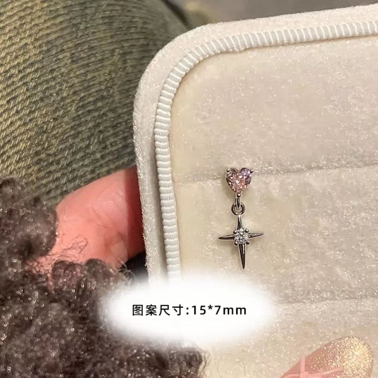 Wholesale Flash Zirconium Cross Pendant Ear Bone Nail Titanium Steel Niche All-match Awn Star Earrings